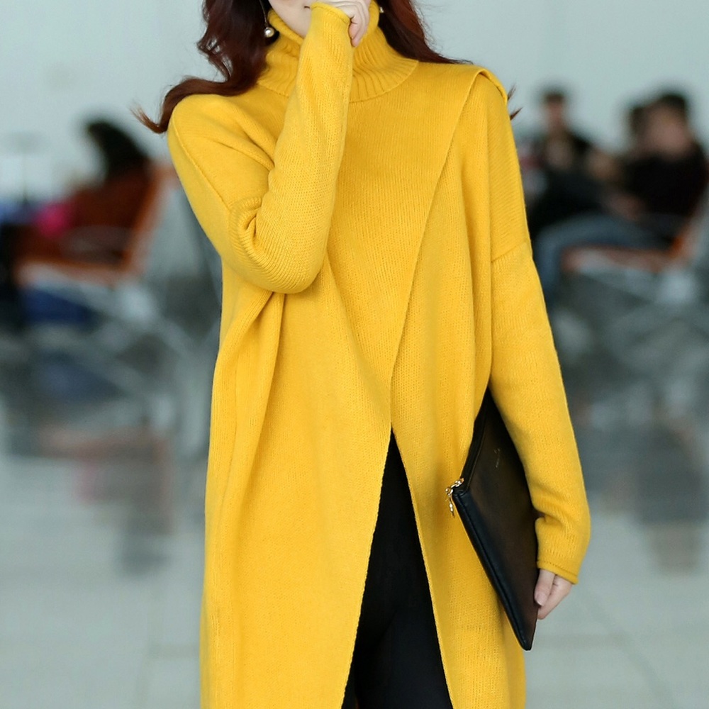 Yellow Turtleneck long sweater. New never worn.